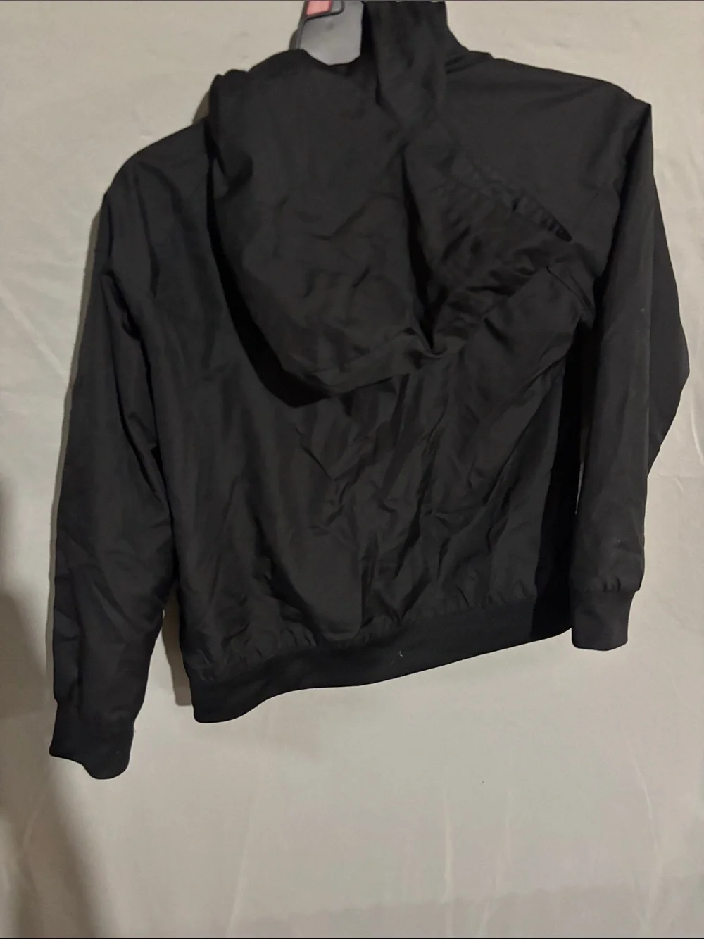 Nike boys Black Windbreaker Jacket with White Logo